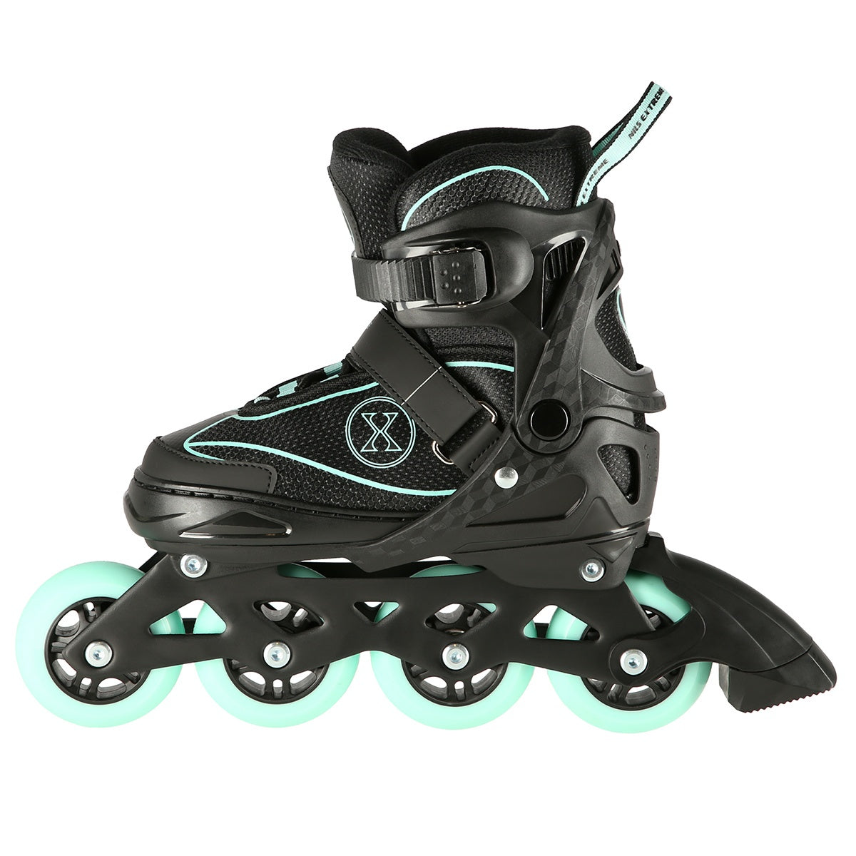 Inline Skates, Adjustable Size S (31-34), Black-Mint