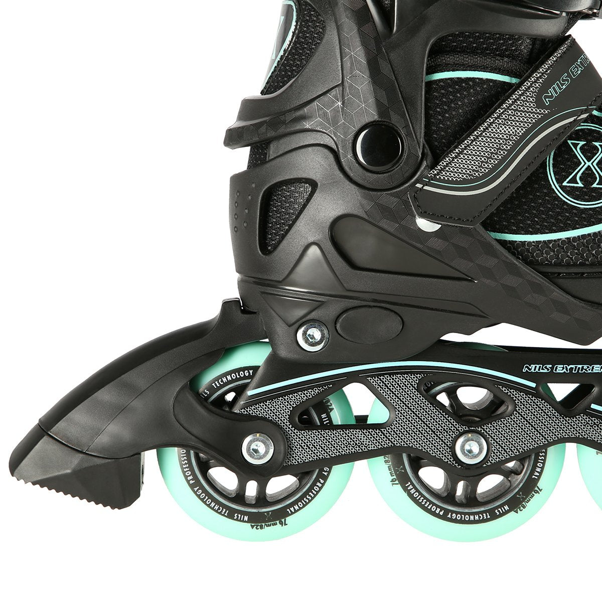 Inline Skates, Adjustable Size S (31-34), Black-Mint