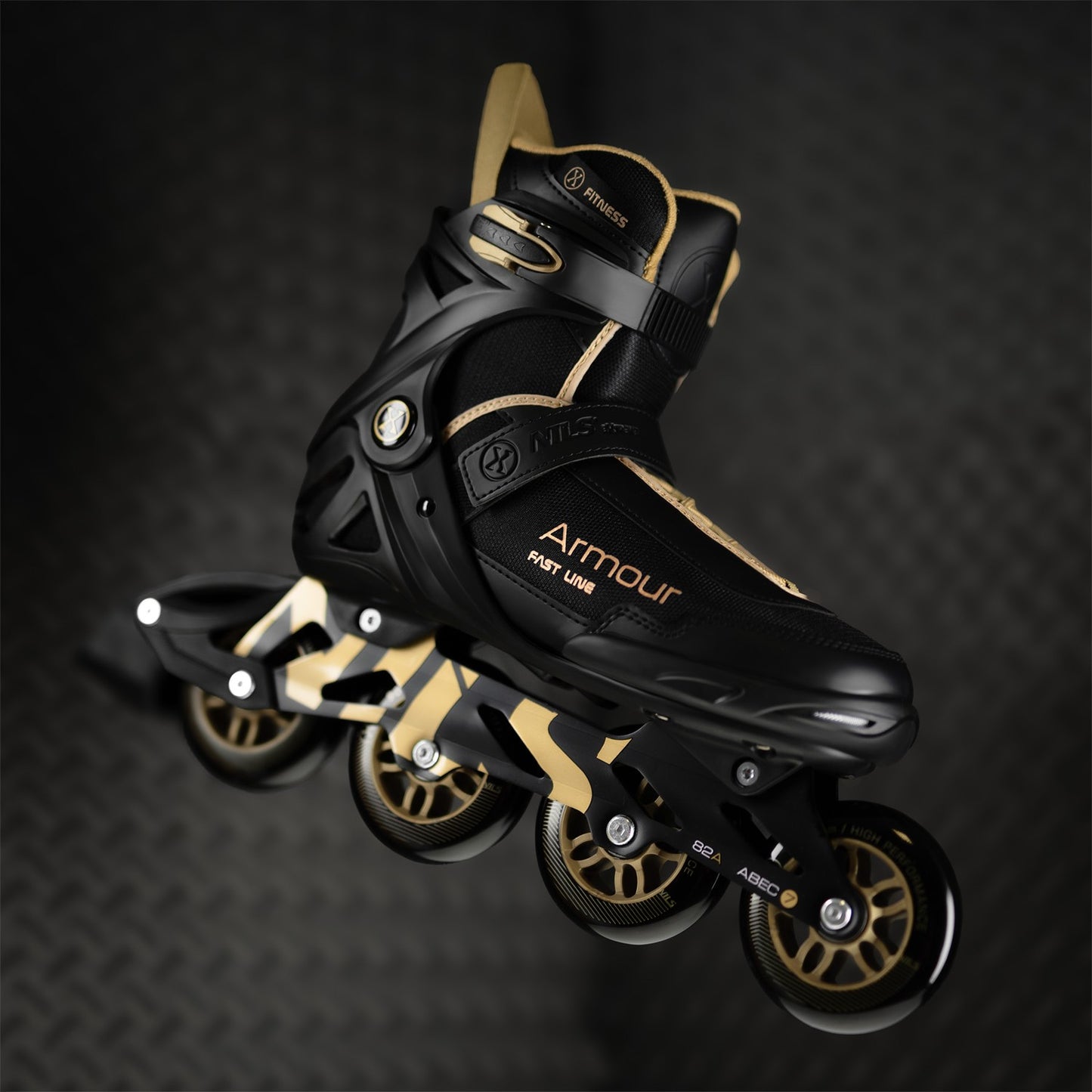 Inline Skates, Black Gold, Size 38
