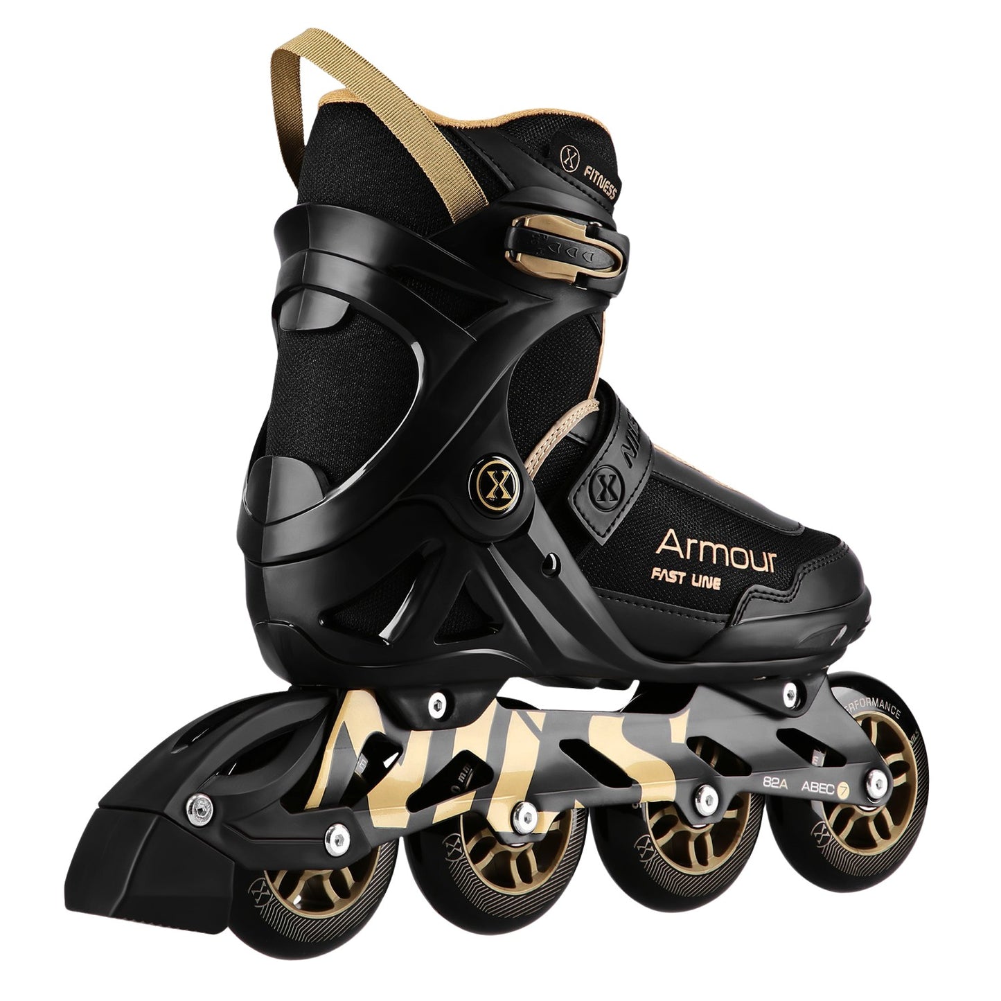 Inline Skates, Black Gold, Size 40, Protective Armour