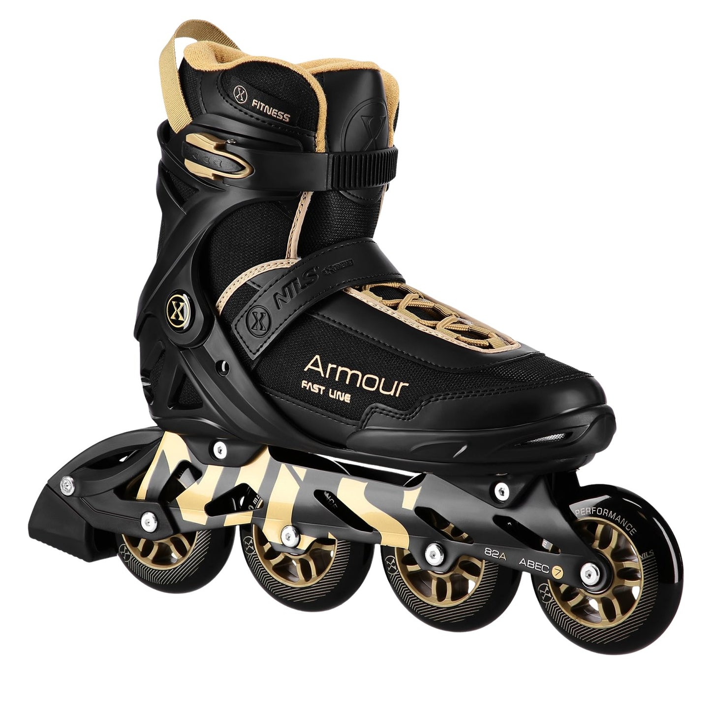 Inline Skates, Black Gold, Size 41, Protective Armour