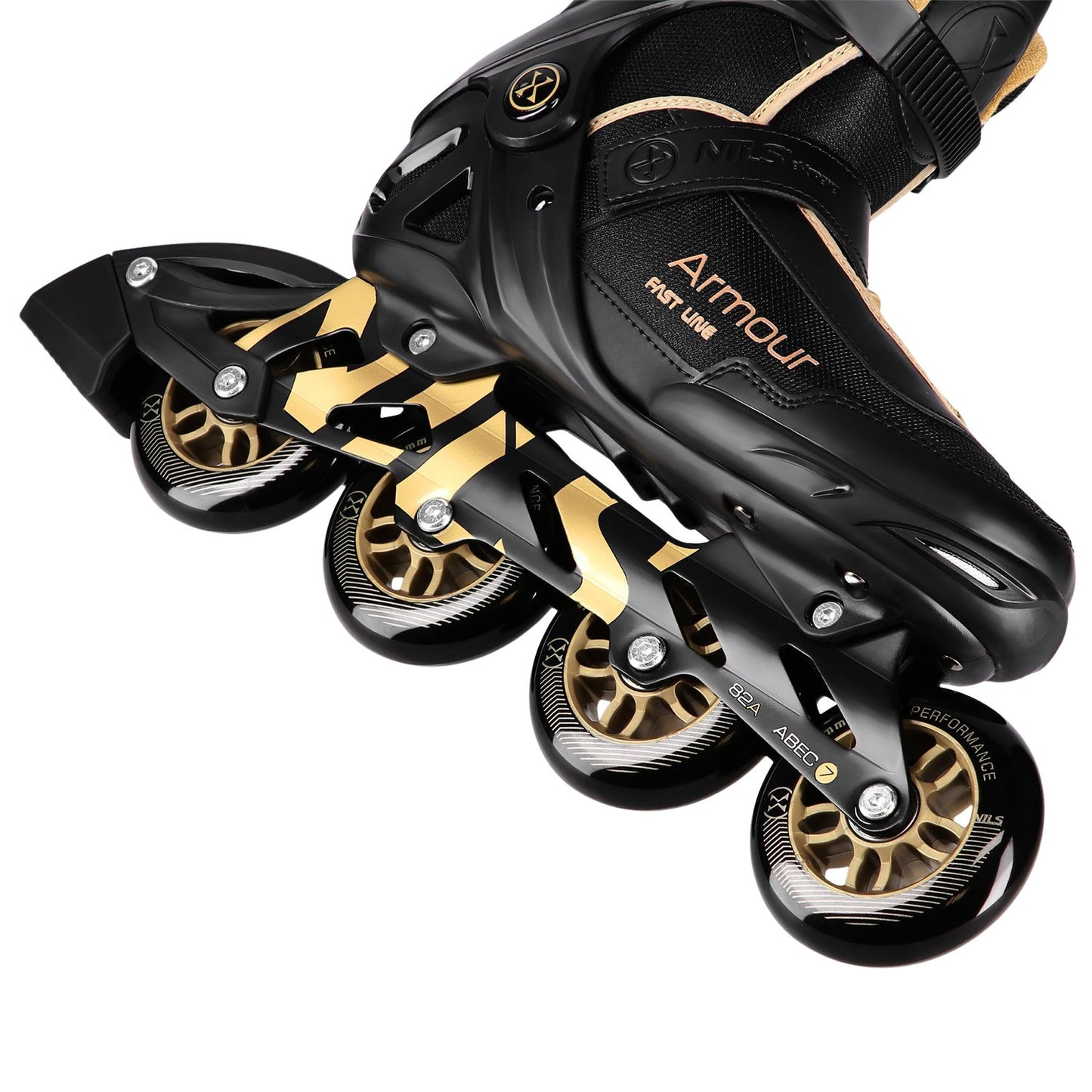 Inline Skates, Black Gold, Size 42