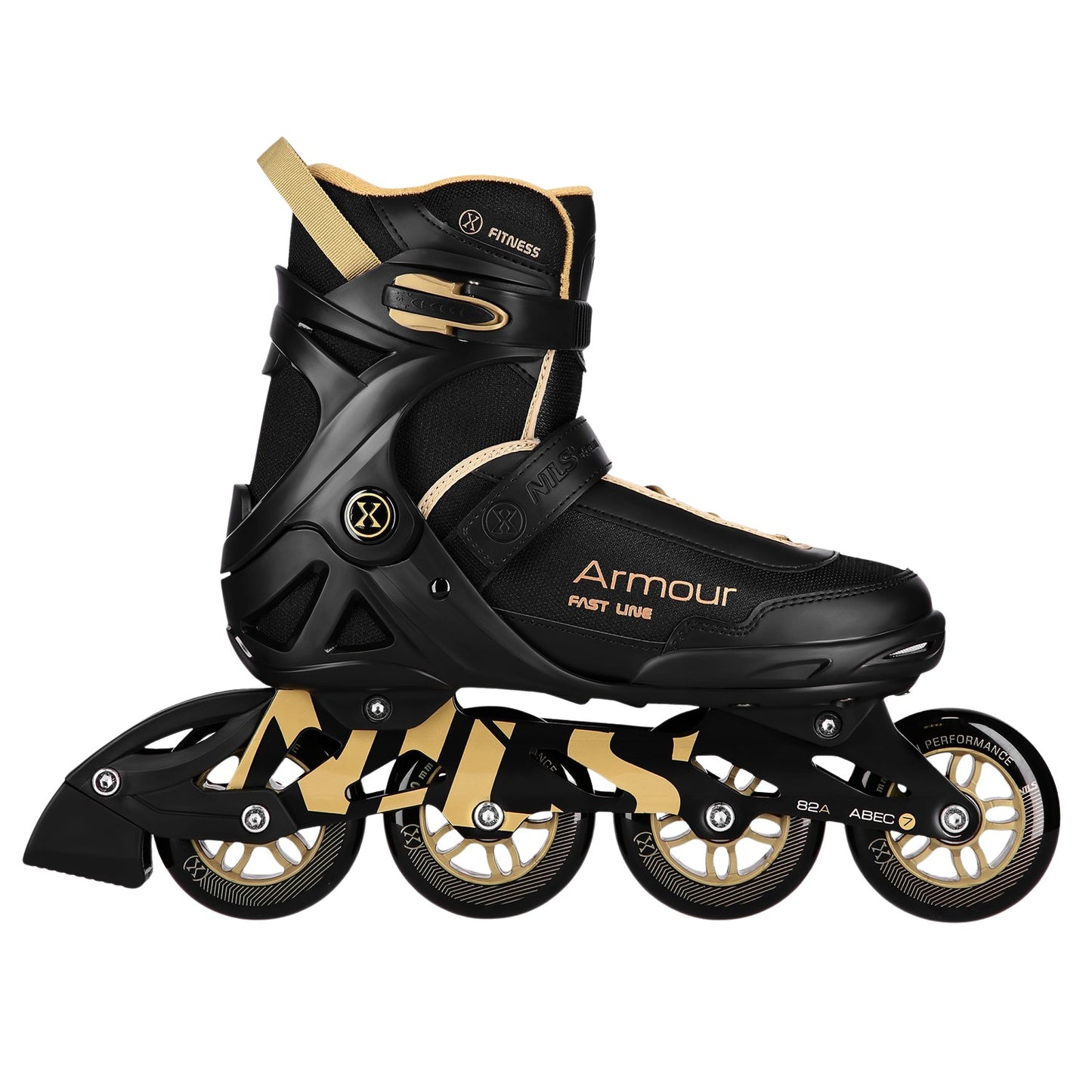 Inline Skates, Black Gold, Size 43, Protective Armour