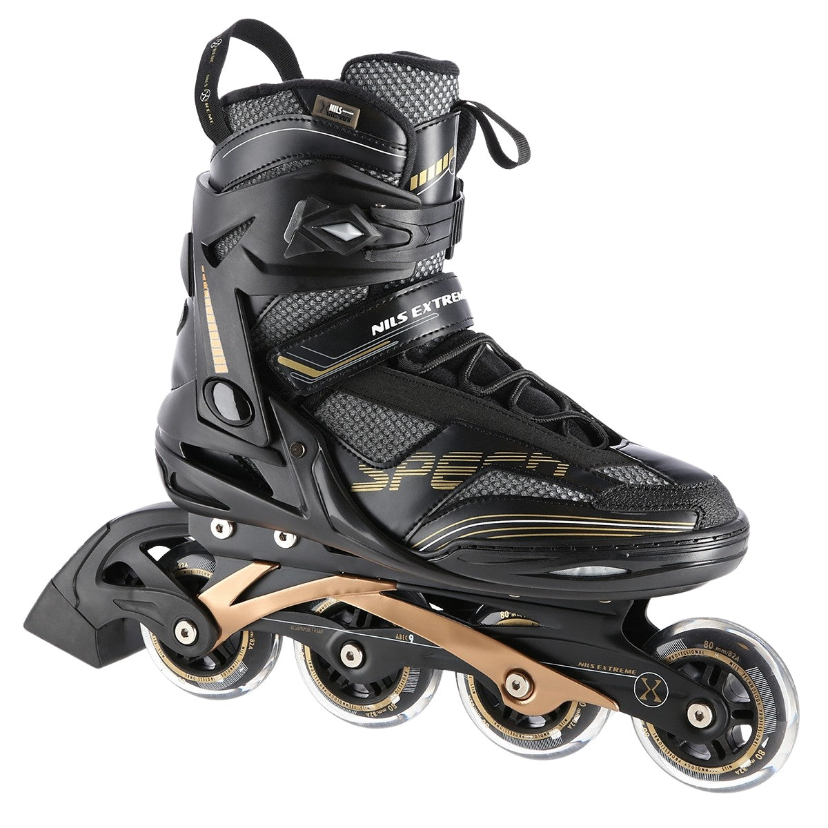 Inline Skates, Black-Gold, Size 44