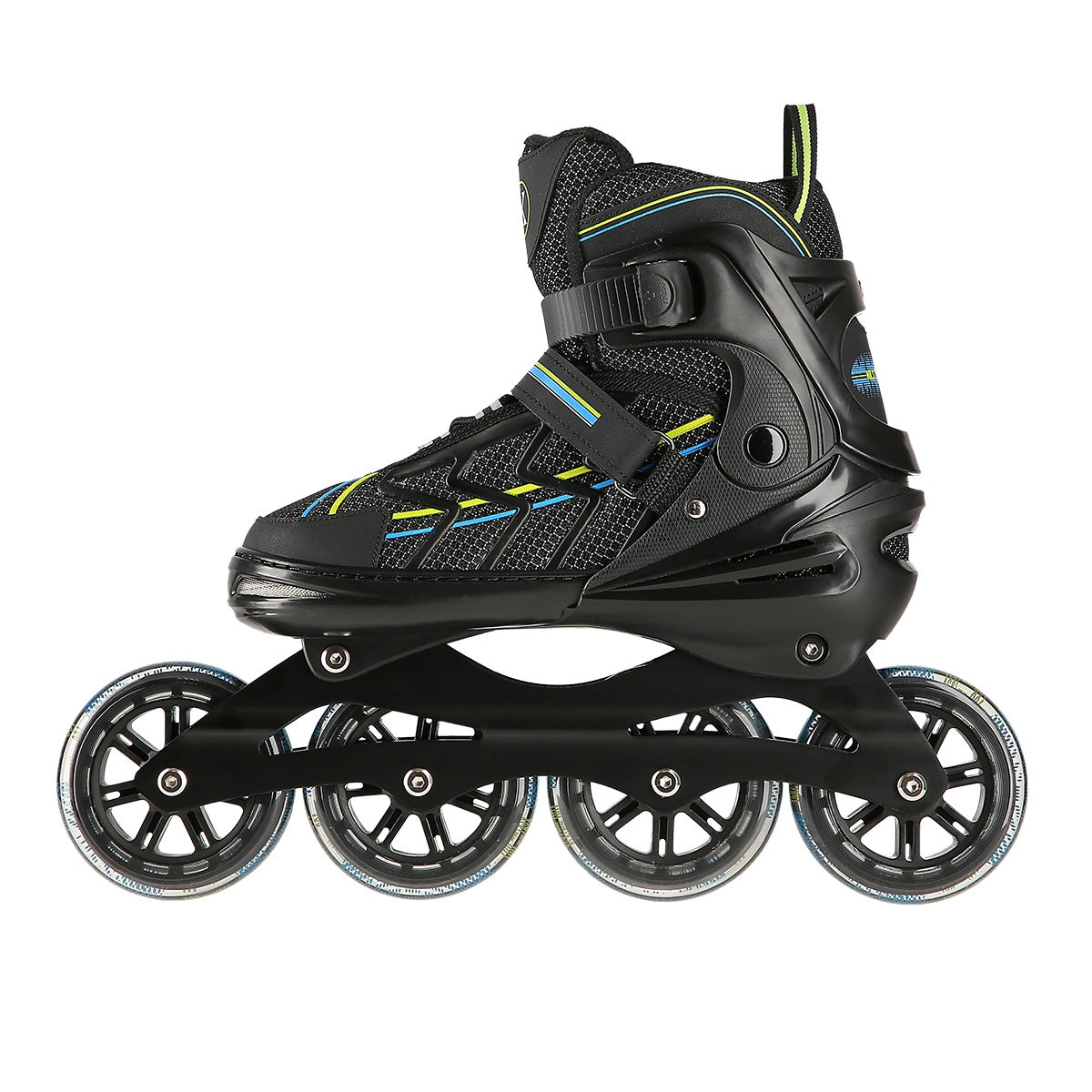 Inline Skates, Black-Lime, Size L (39-42)