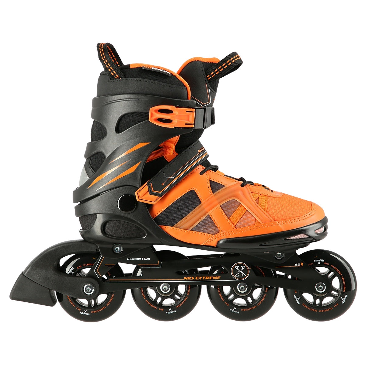 Inline Skates, Black-Orange, Size 41