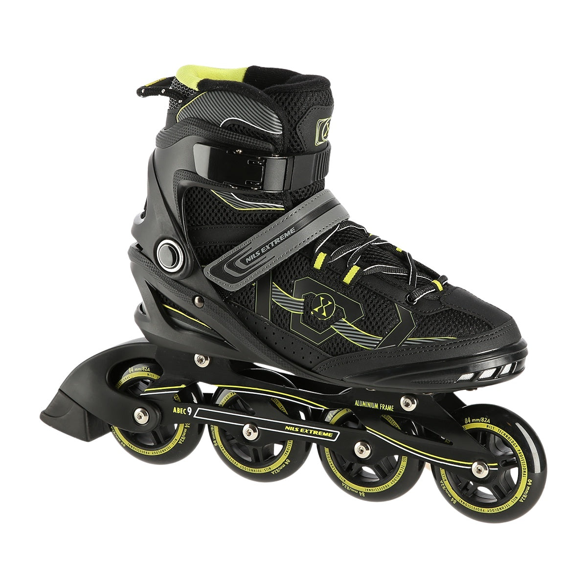 Inline Skates, Black-Yellow, Size 42