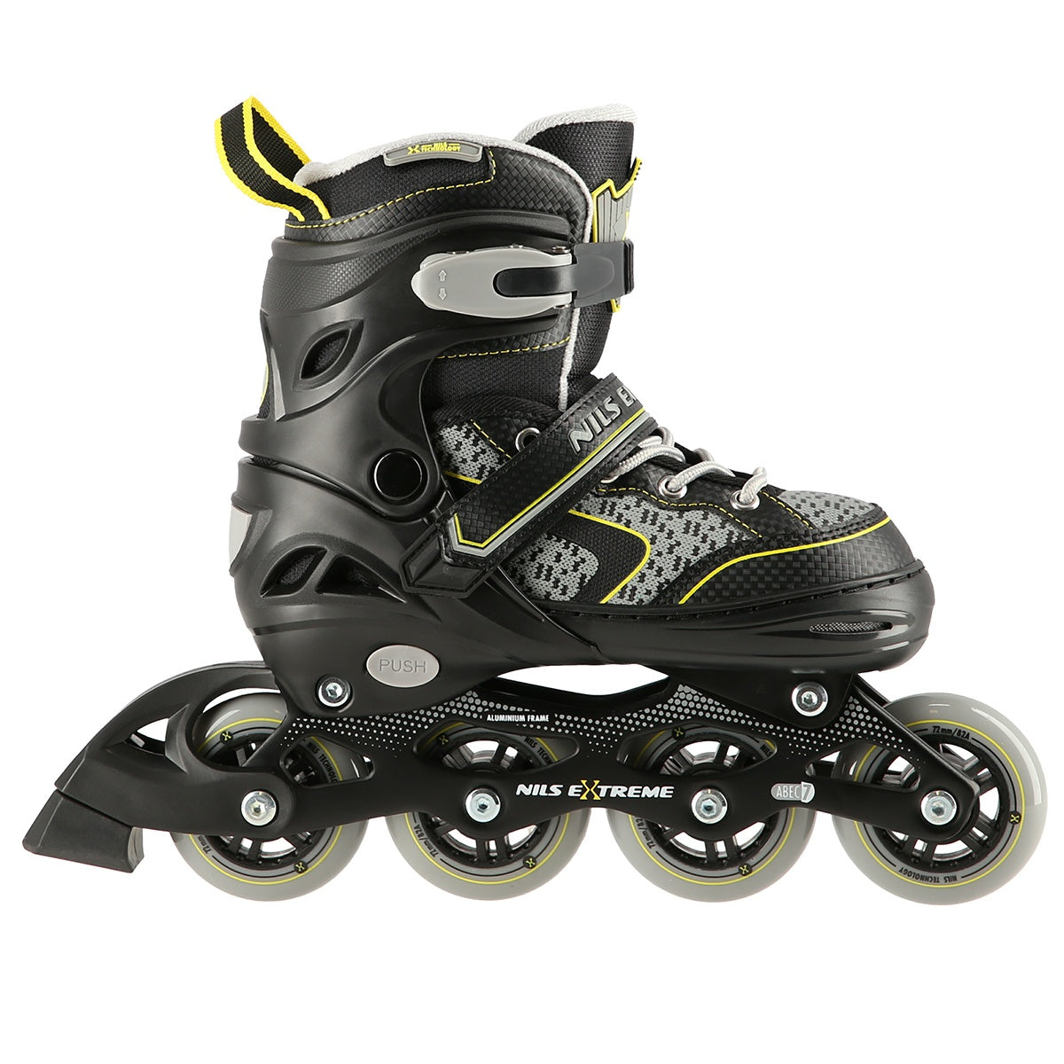 Inline Skates, Black-Yellow, Size M (35-38)