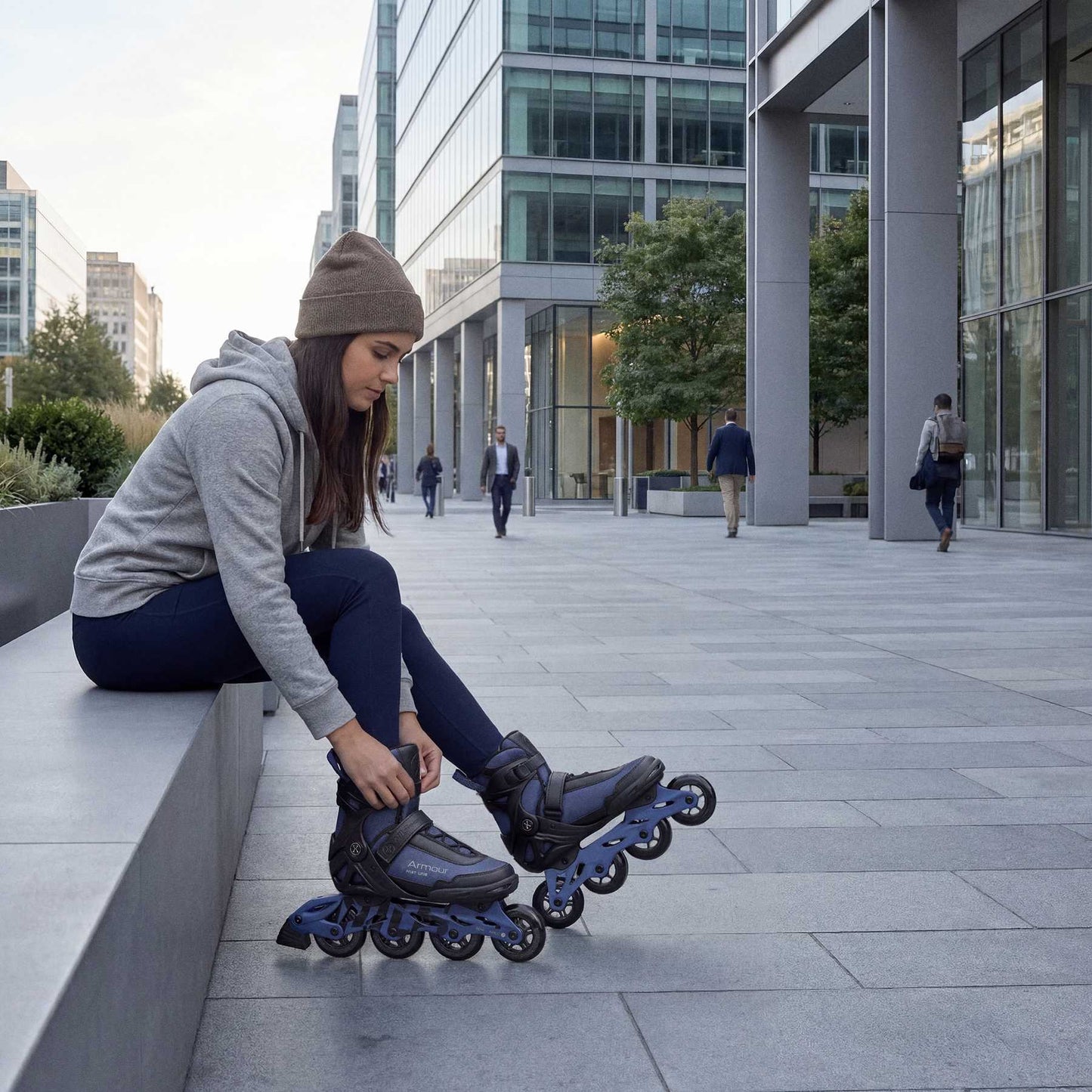 Inline Skates, Dark Blue, Size 42, 90mm ABEC-7