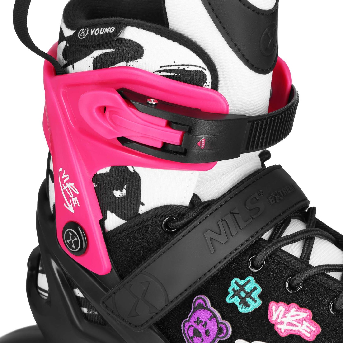 Inline Skates, Pink, Size S (33-36), ABEC-5 Bearings