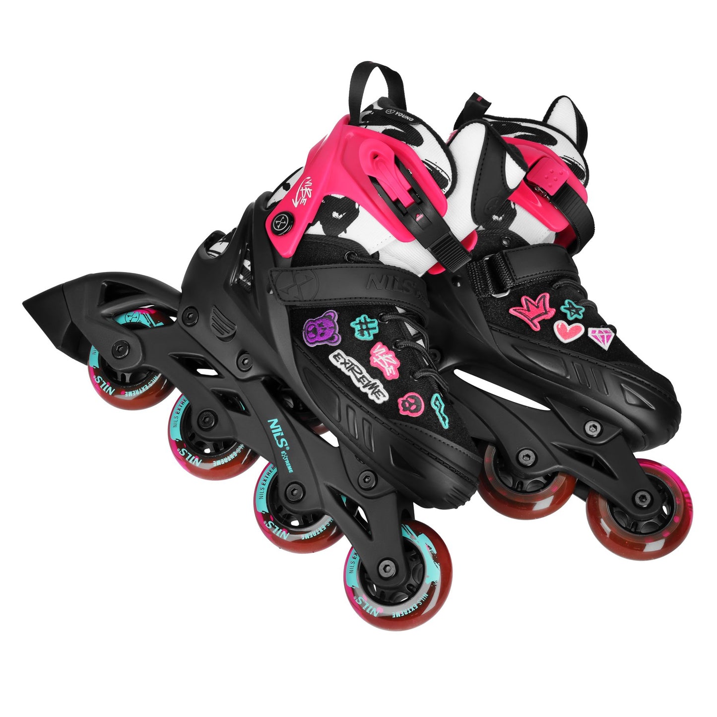 Inline Skates, Pink, Size XS (29-32), ABEC-5 Bearings