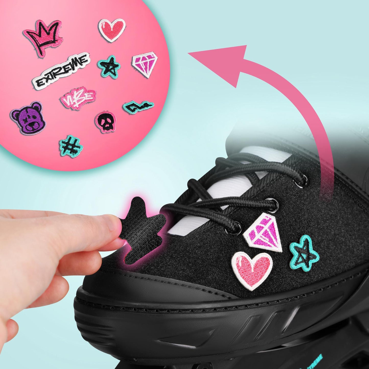 Inline Skates, Pink, Size XS (29-32), ABEC-5 Bearings