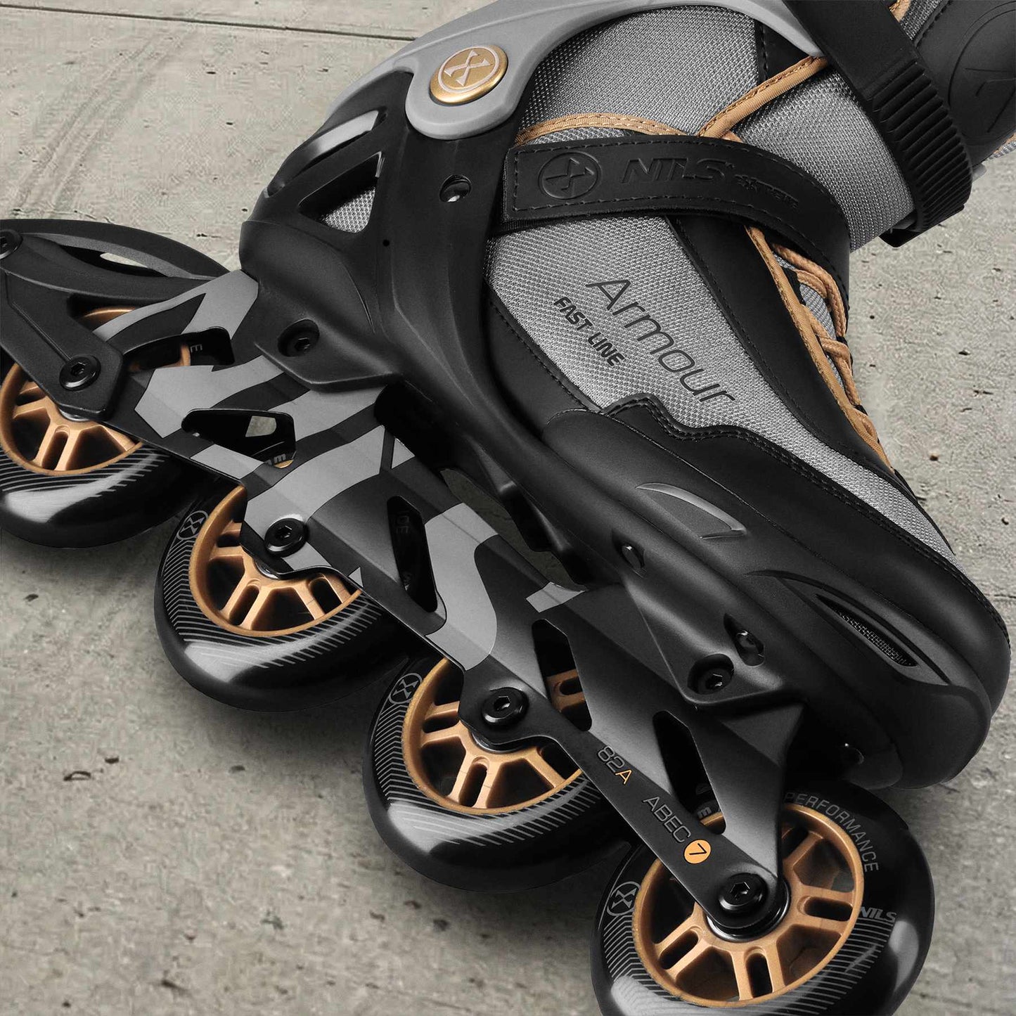 Inline Skates Size 42, Dark Gray, ABEC-7, Brake