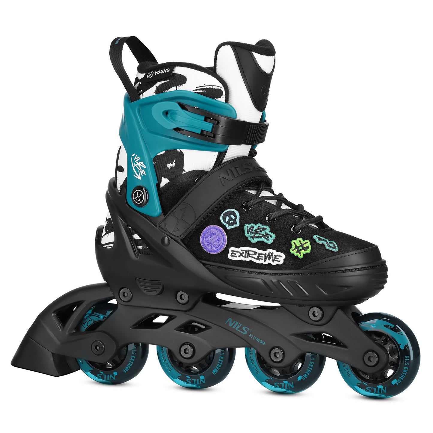 Inline Skates, Turquoise, Size L (40-43), ABEC-5 Bearings