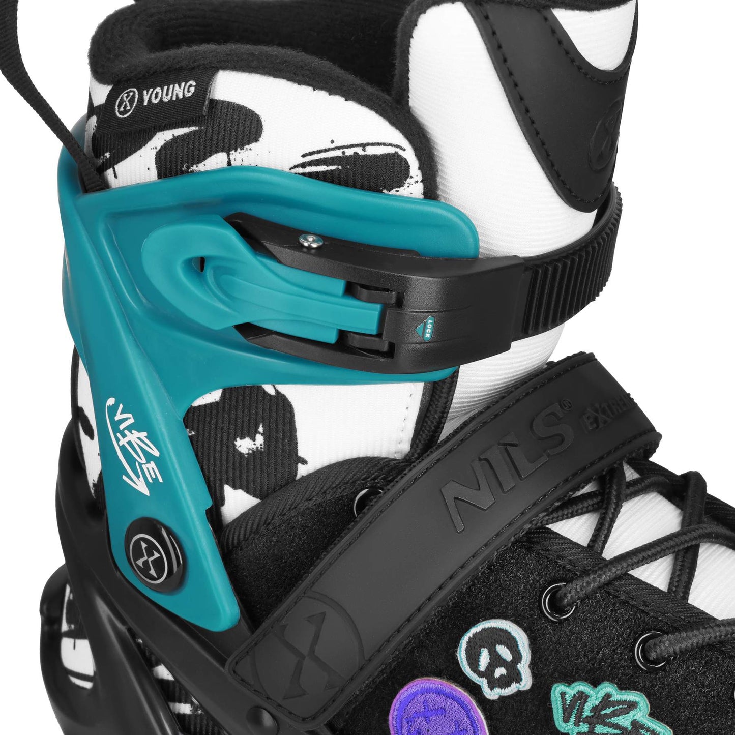 Inline Skates, Turquoise, Size S (33-36), ABEC-5 Bearings