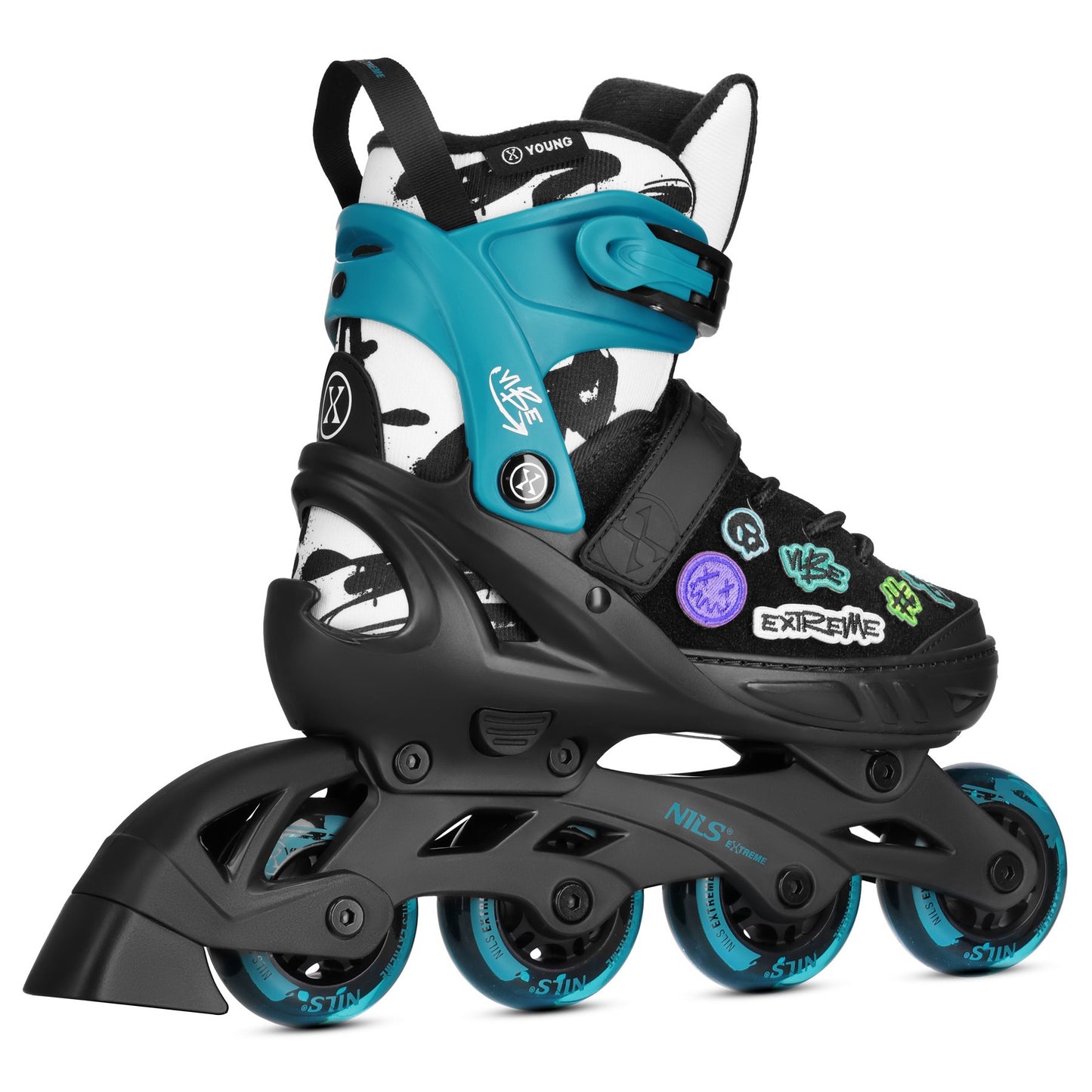 Inline Skates, Turquoise, Size XS (29-32), ABEC-5 Bearings