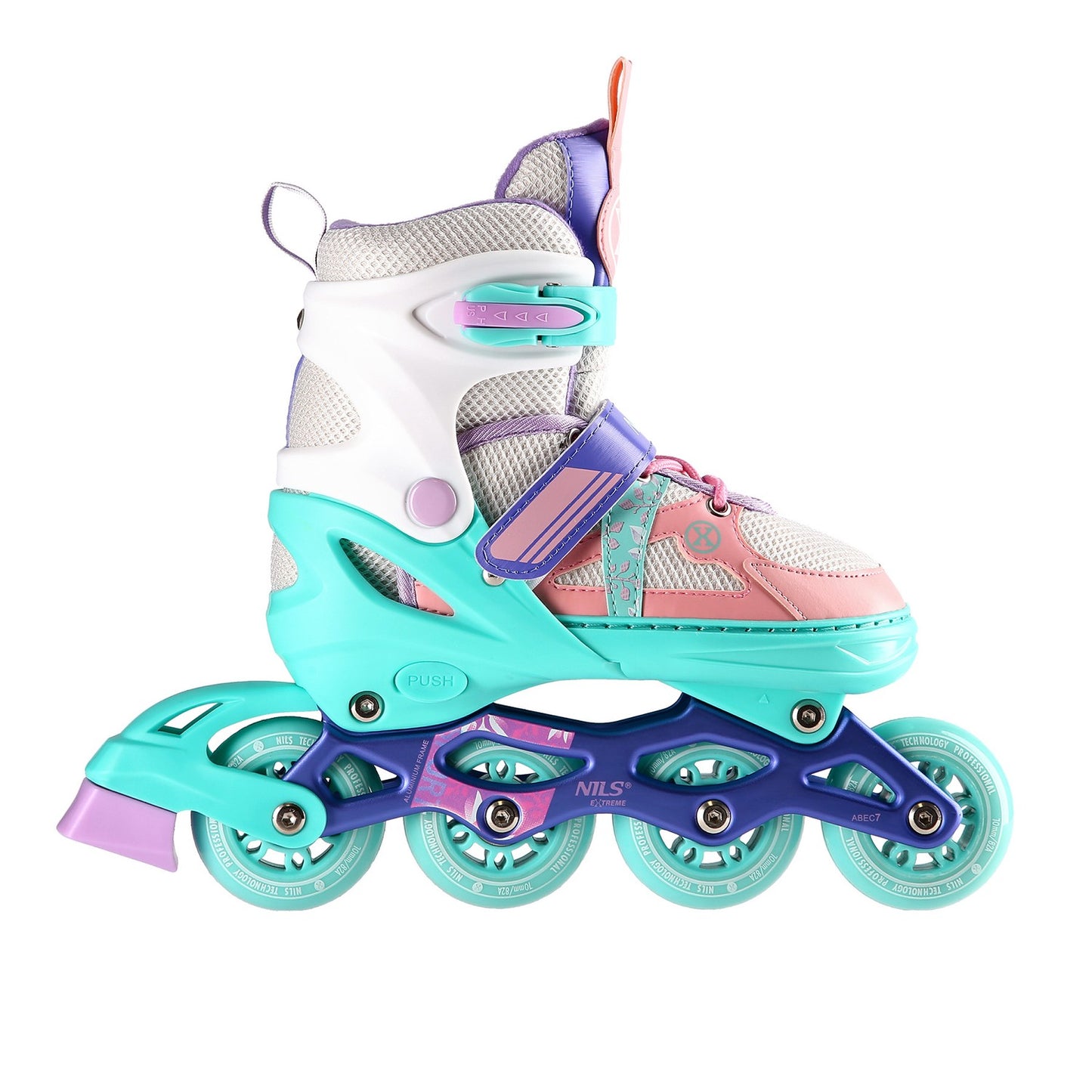 Inline Skates, White-Mint, Size M (35-38)