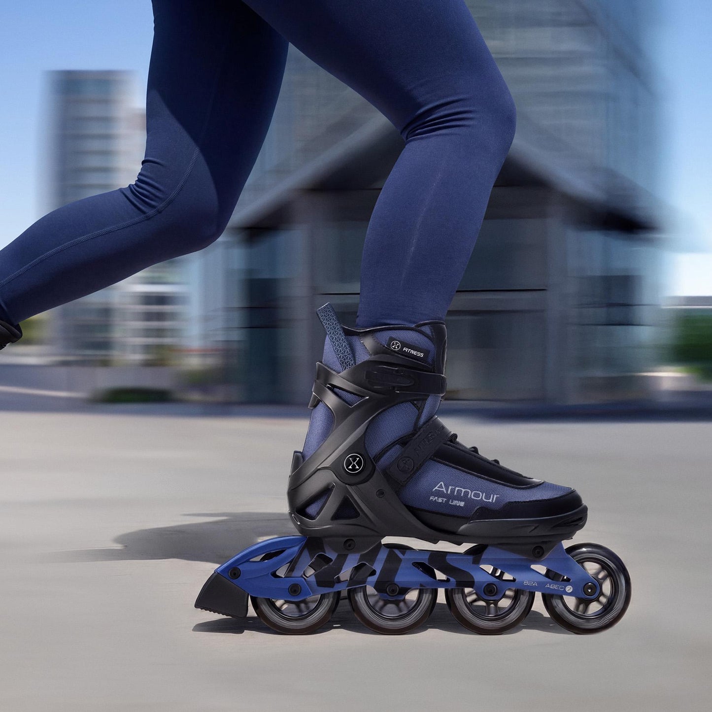 Inline Skates With Brake, Dark Blue, Size 40