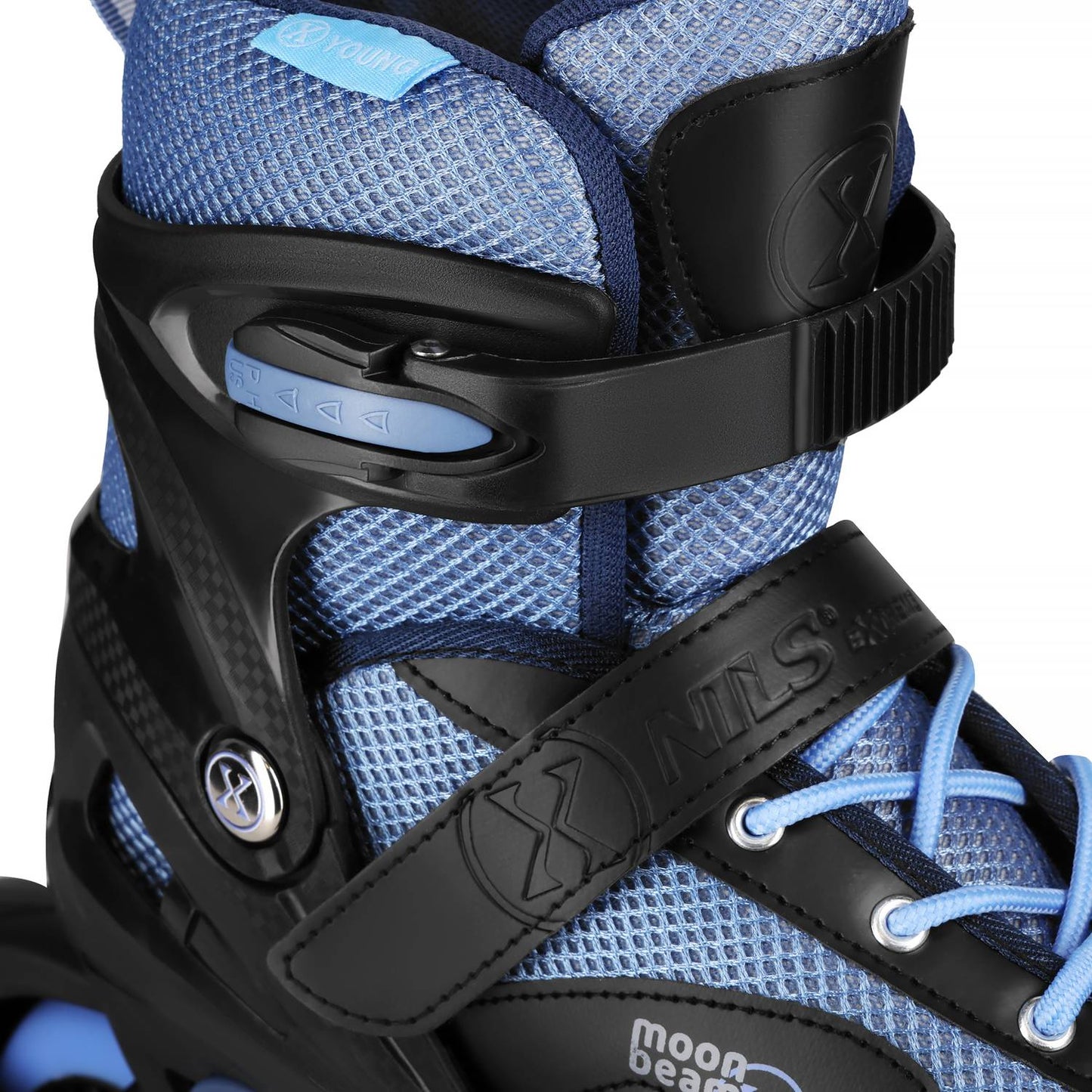 Inline Skates with LED, Protectors, Blue, Size S (31-34)