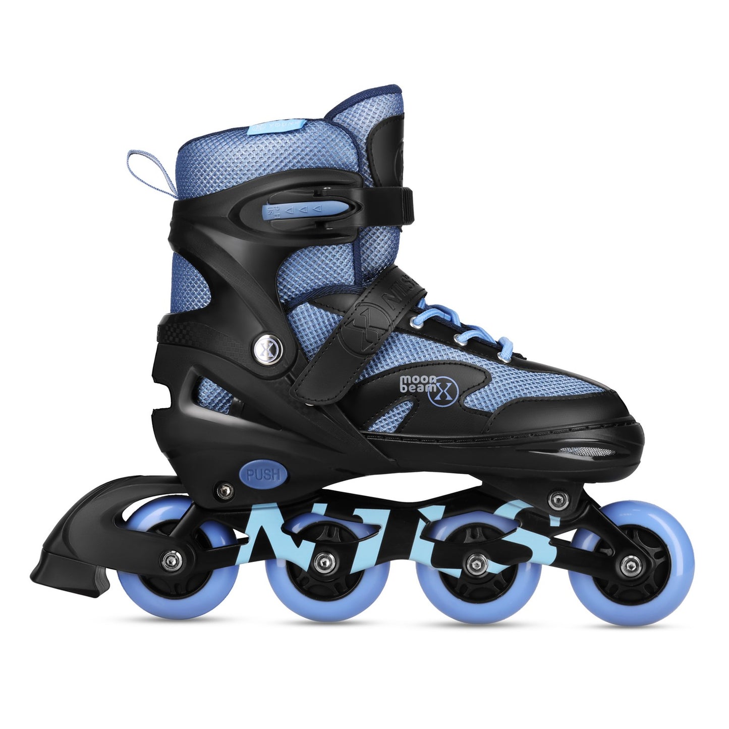 Inline Skates with LED, Protectors, Blue, Size S (31-34)