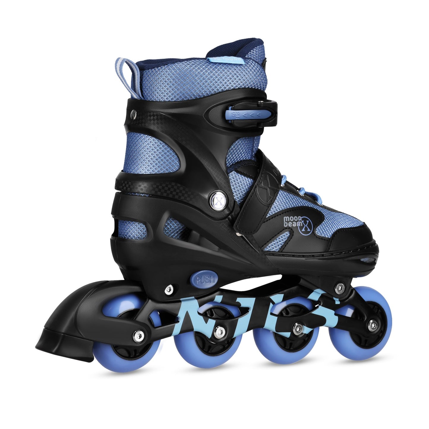 Inline Skates with LED, Protectors, Blue, Size S (31-34)