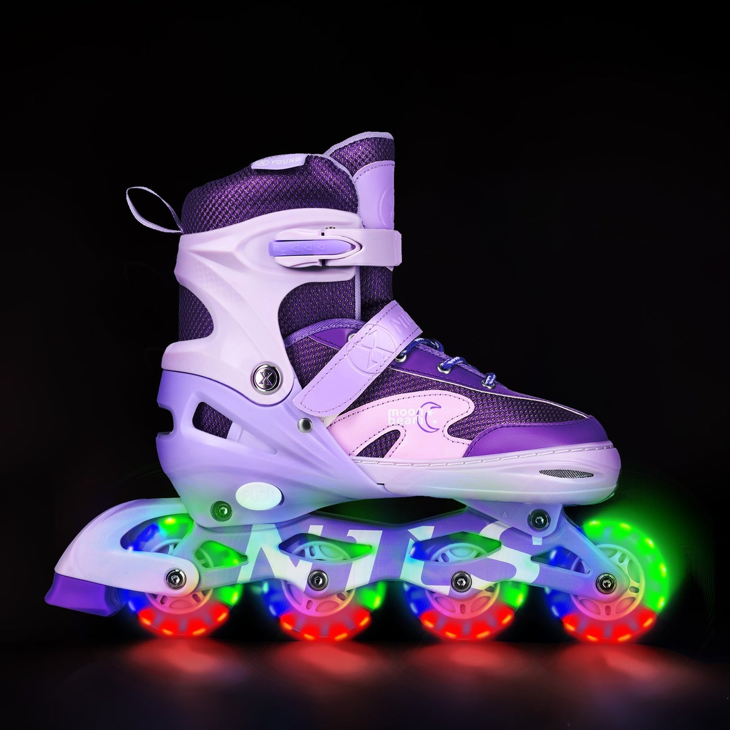 Inline Skates with LED, Protectors, Size L (39-42)