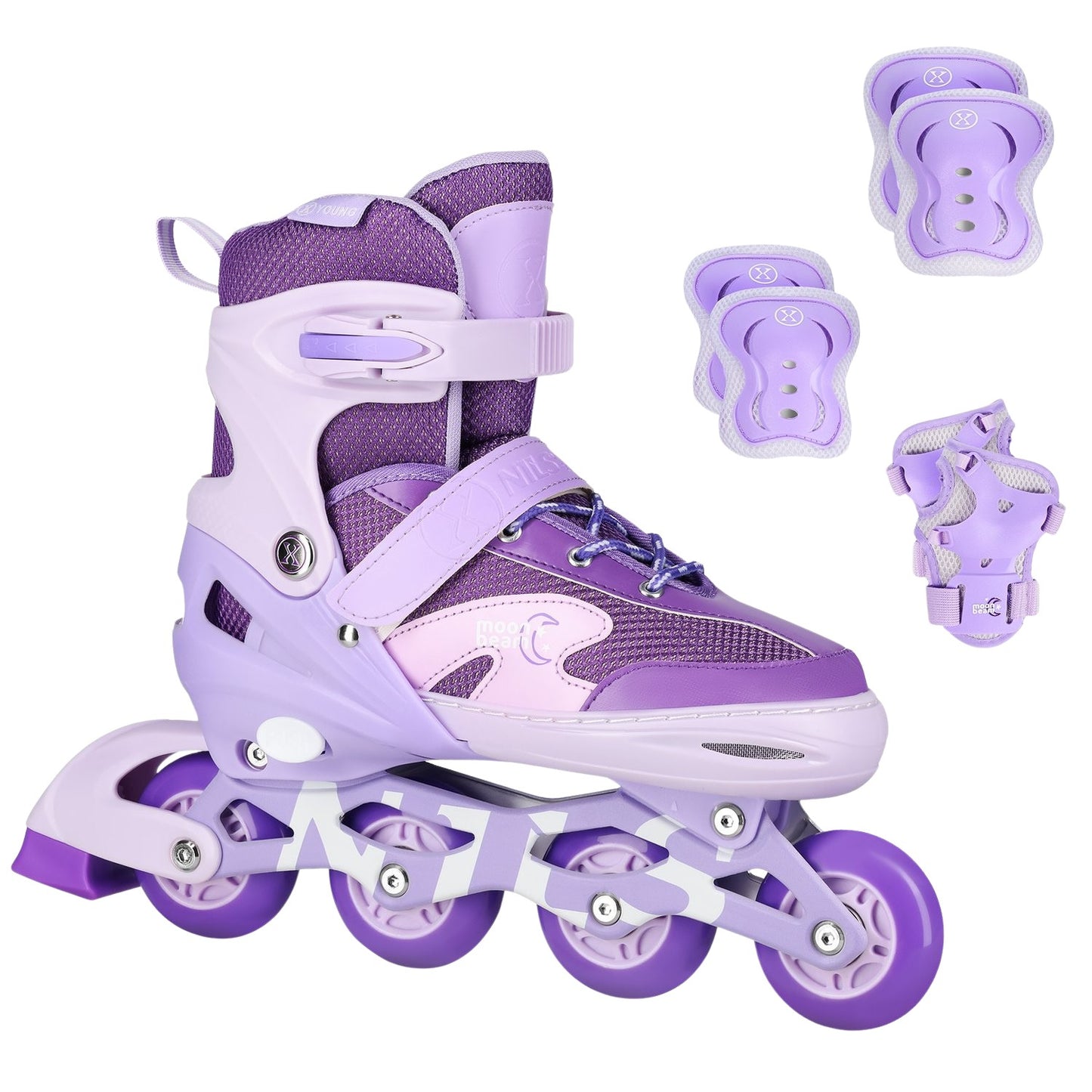 Inline Skates with LED, Protectors, Size L (39-42)