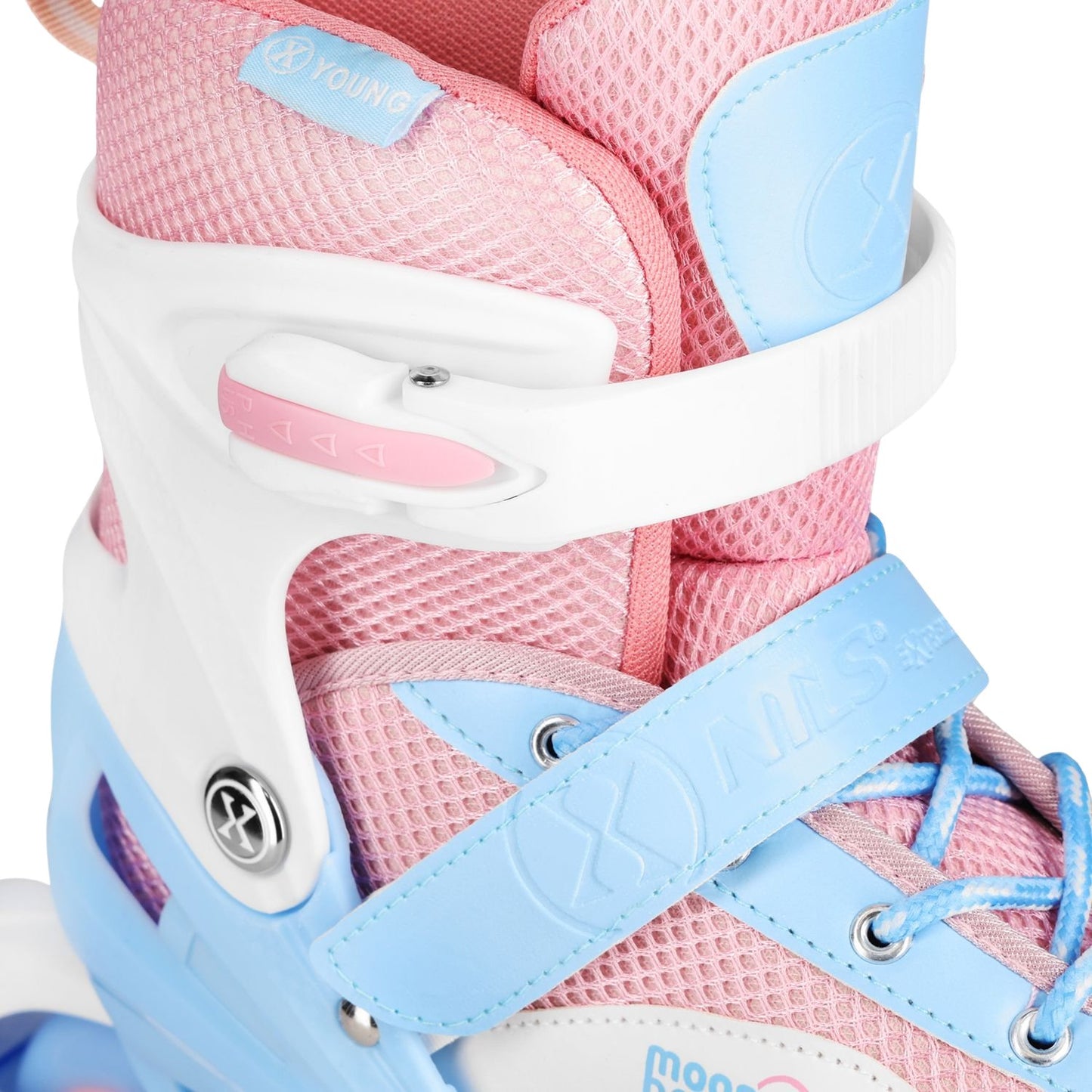 Inline Skates with LED, Protectors, White, Size S (31-34)