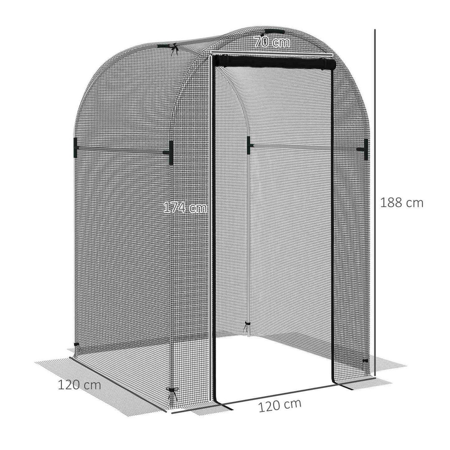 Garden insect protection net, HDPE, steel frame, 1.2x1.2M