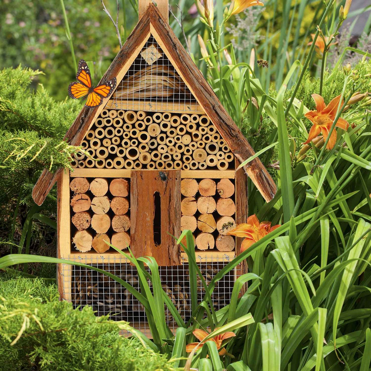 Insect hotel in the form of a house