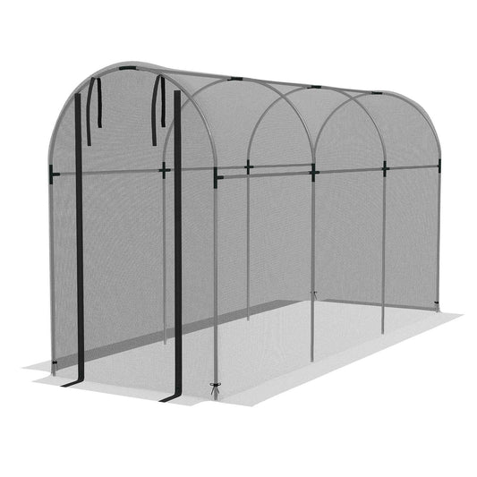 Garden insect protection net with door, 1.2 x 3.6 m, black HDPE