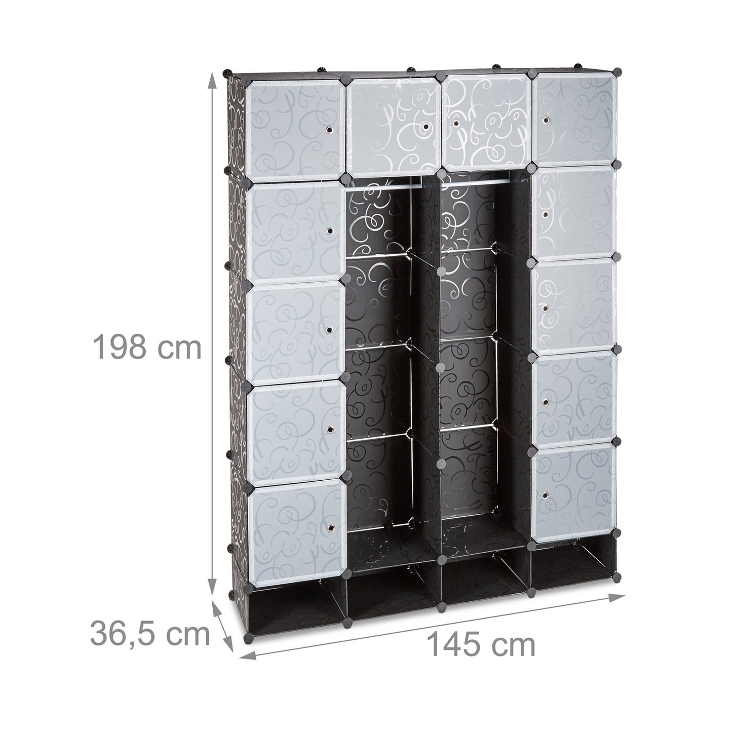 Insert system for wardrobe 18 compartments