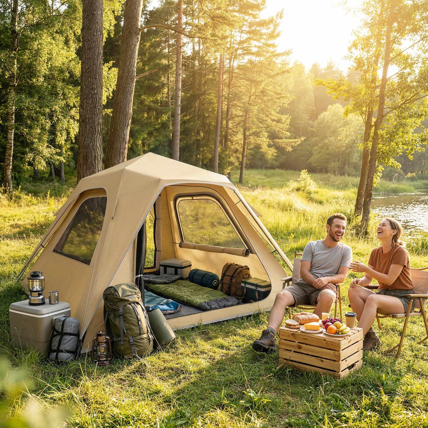 Instant Pop-Up Tent, Waterproof, 2-3 Person, 240x240x160 cm