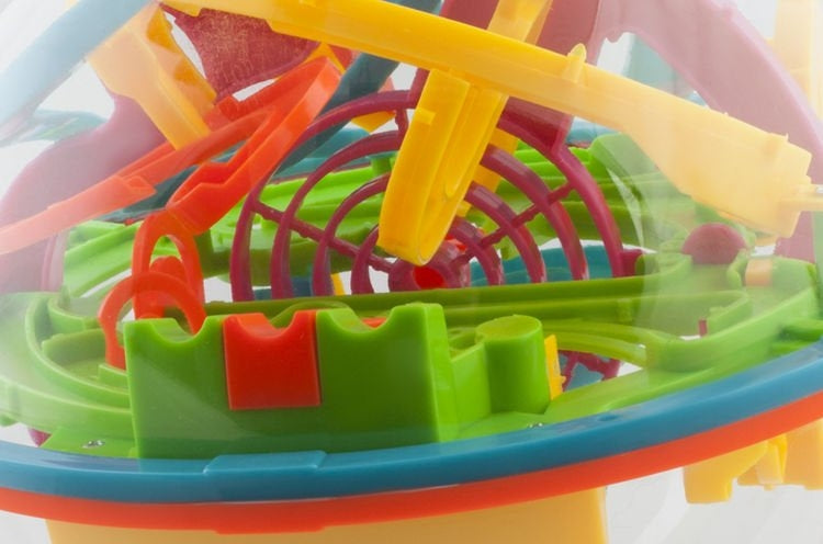 Intelligent ball - 3D maze (138 obstacles)