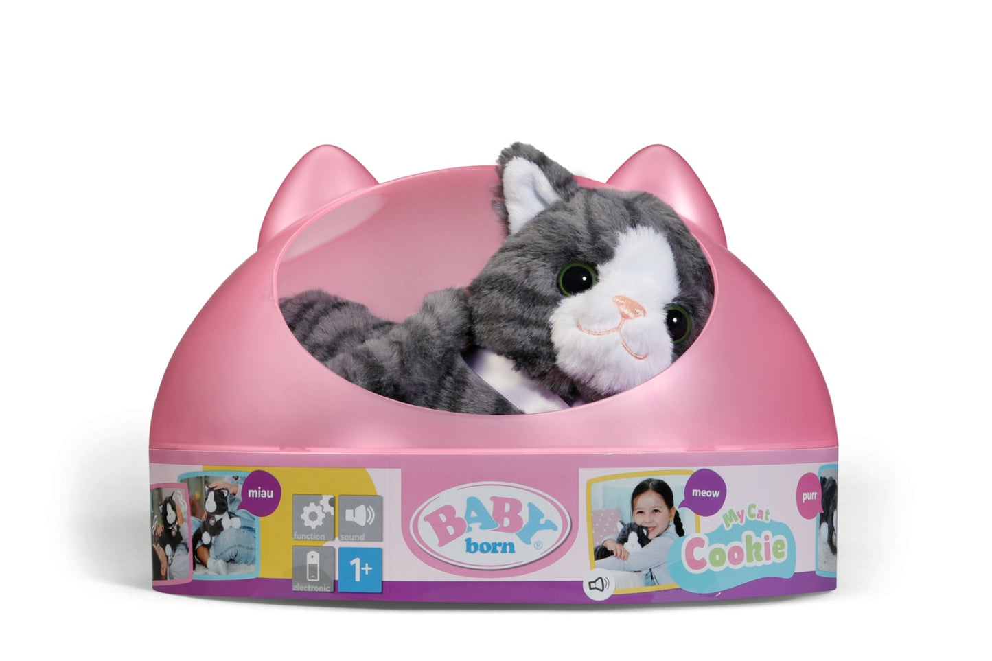 Interactive Cat Cookie Toy with Box for Baby Born Dolls