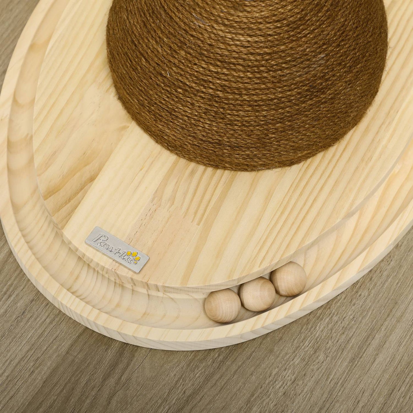 Interactive cat toy - scratching board and marble track