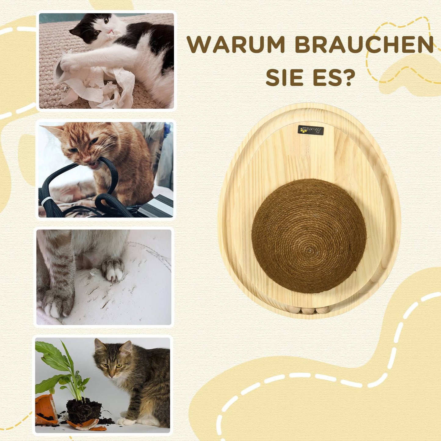 Interactive cat toy - scratching board and marble track