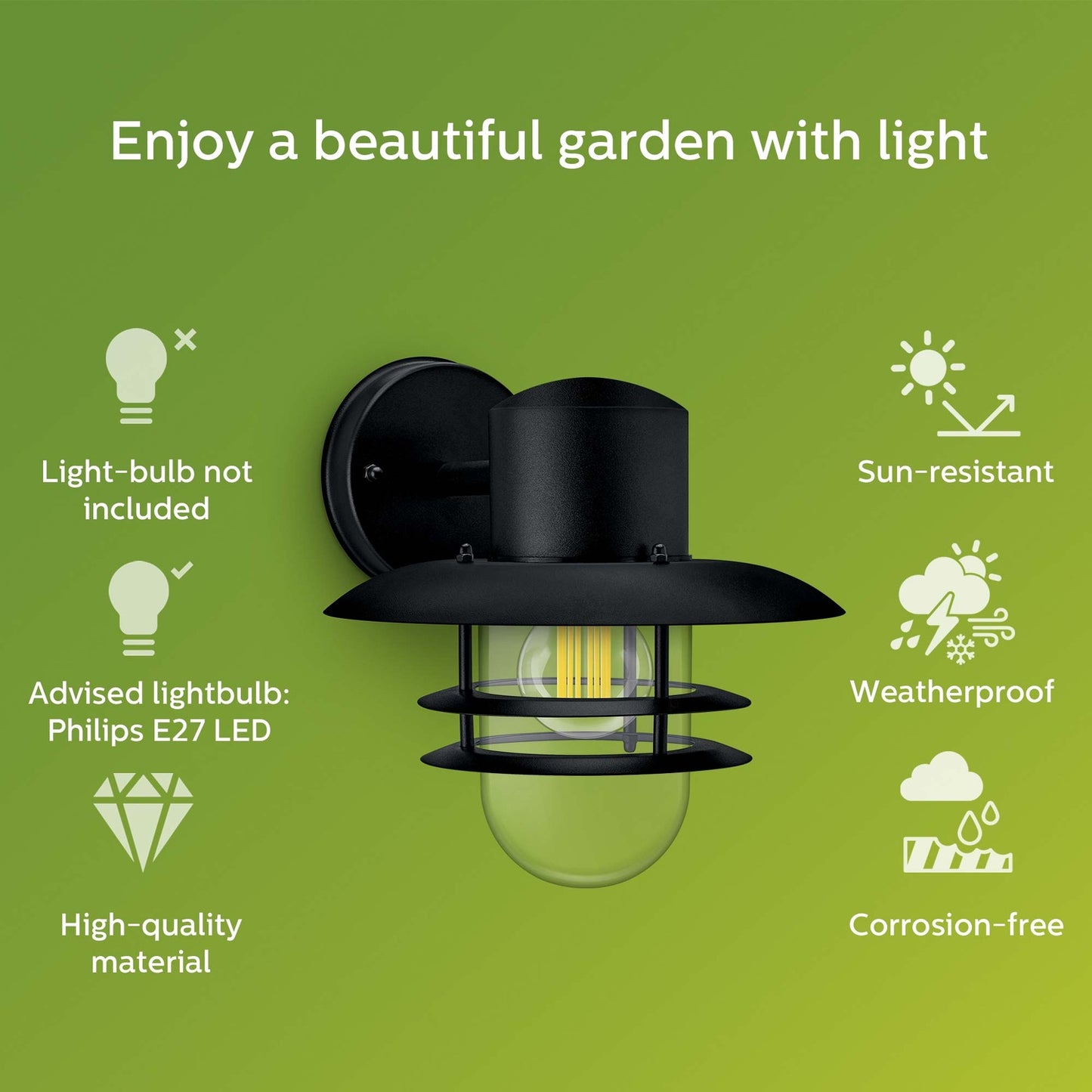 Inyma Wall luminaire (E27 socket) IP44 Black