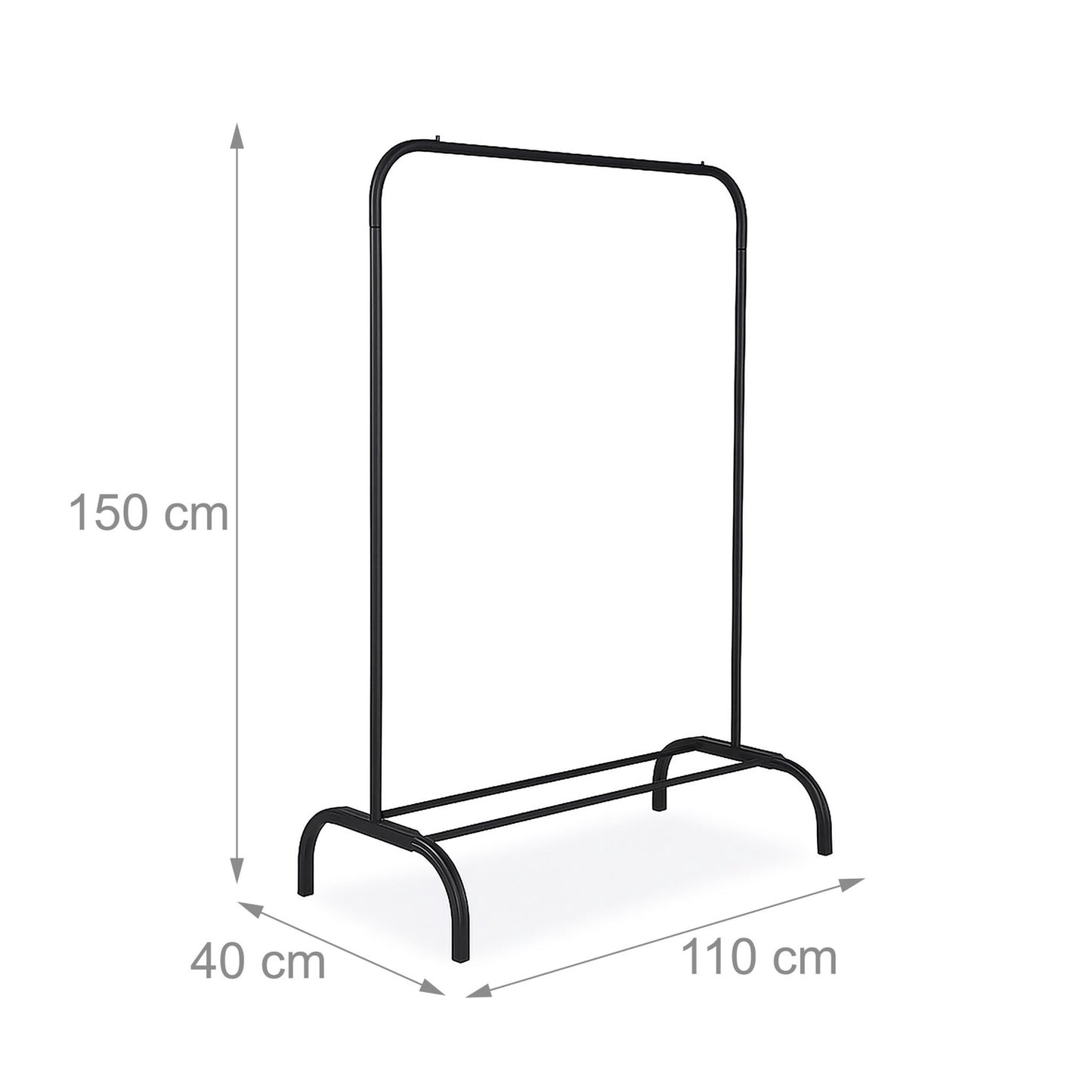 Iron Coat Rack with Clothes Rail and Shelf