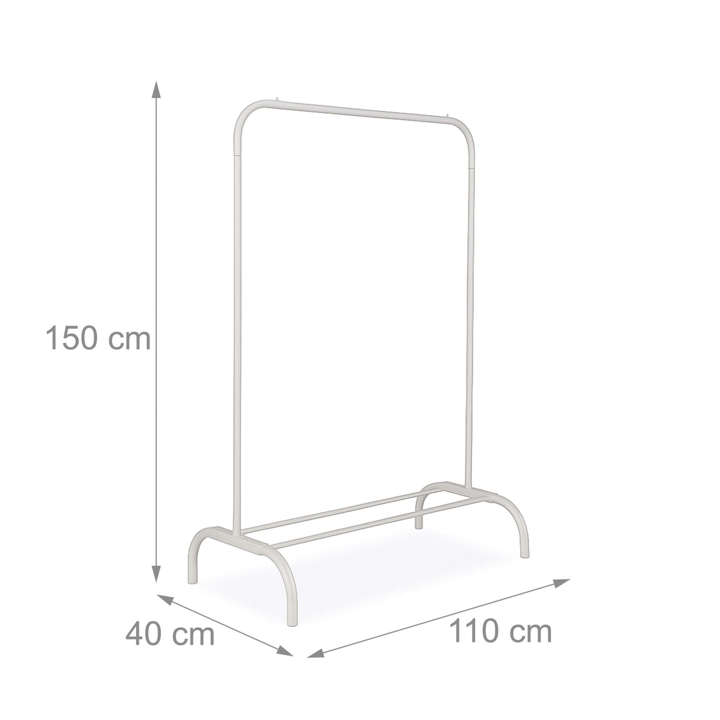 Iron Coat Rack with Clothes Rail and Shelf