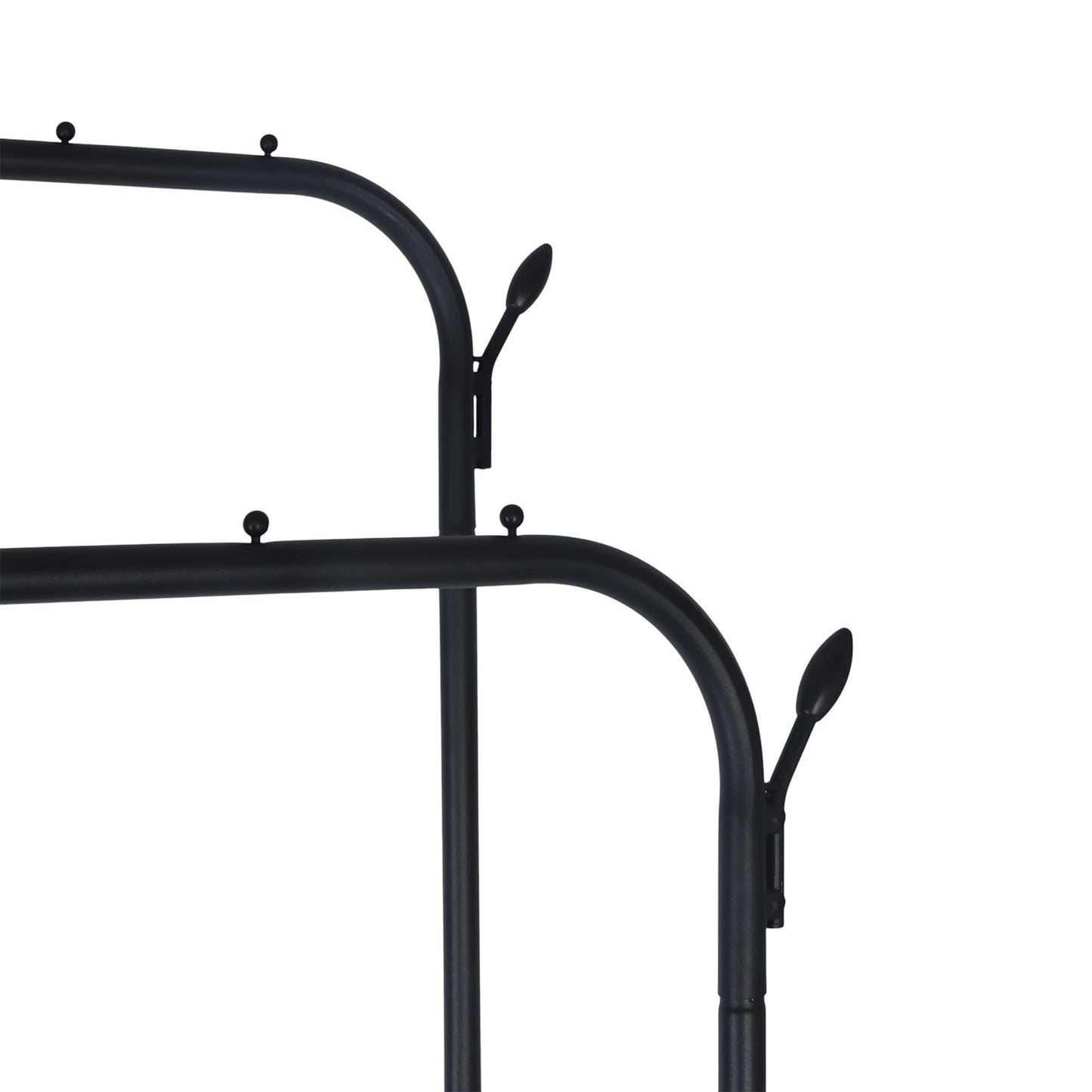 Iron Double Wardrobe with 2 Rods and Shelves
