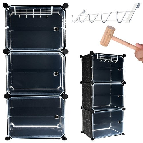 Iso Trade shoe cabinet 44.5 x 93 x 30 cm black