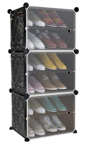 Iso Trade shoe cabinet 44.5 x 93 x 30 cm black