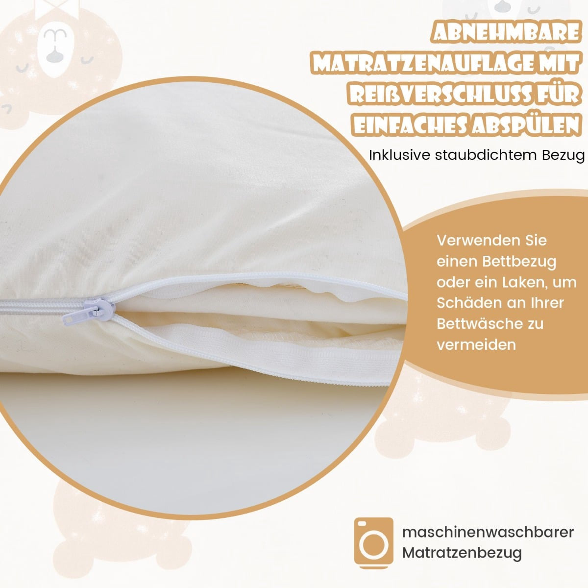 Japanese Futon Mattress, Washable Cover, 200x90x10 cm