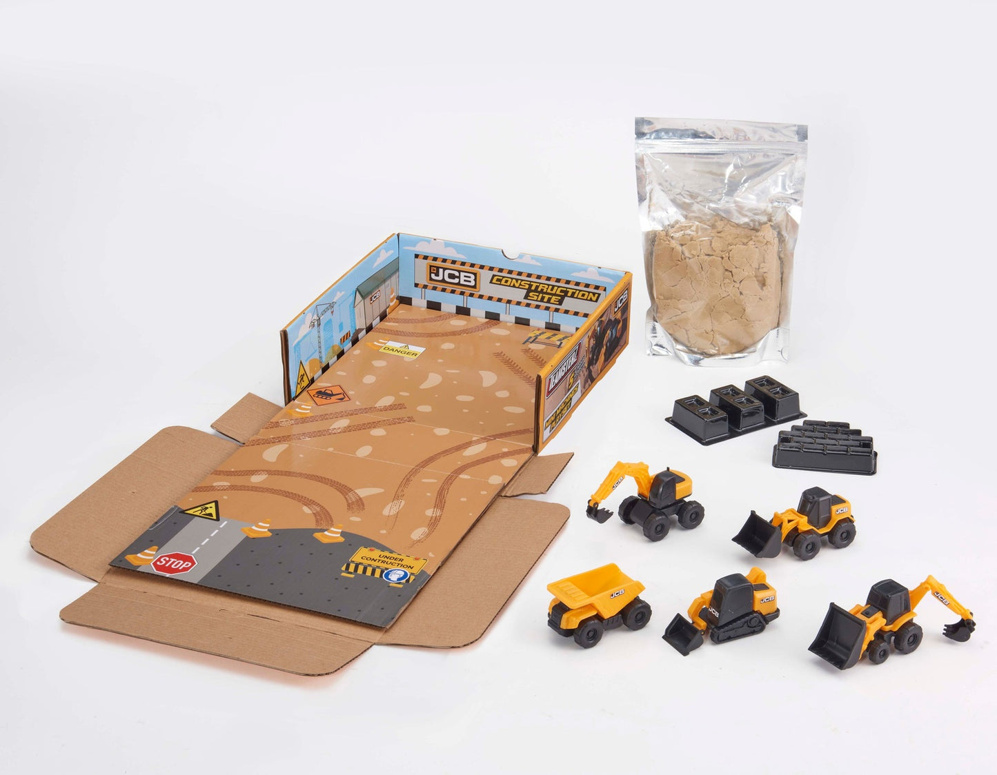 Jcb Mini Machines Playset With Sand And 5 Cars