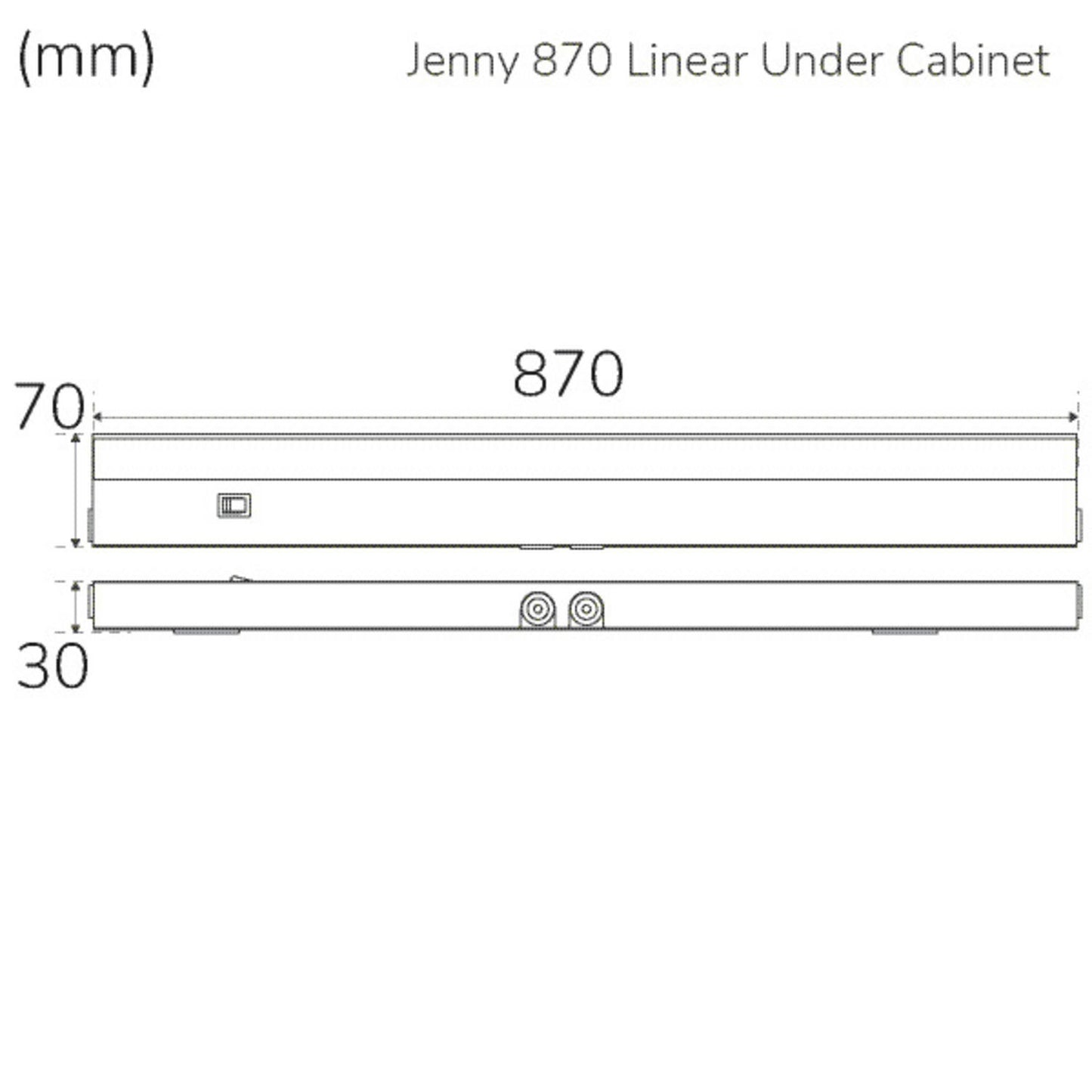 Jenny 870 Kitchen bench lighting Dimmable 3000K 1000lm 870cm