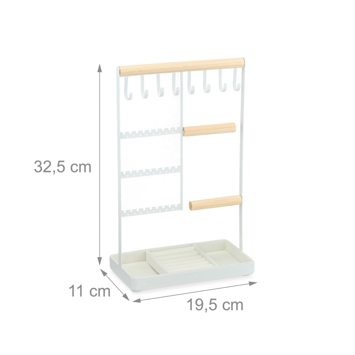 Jewelery stand with ring compartment