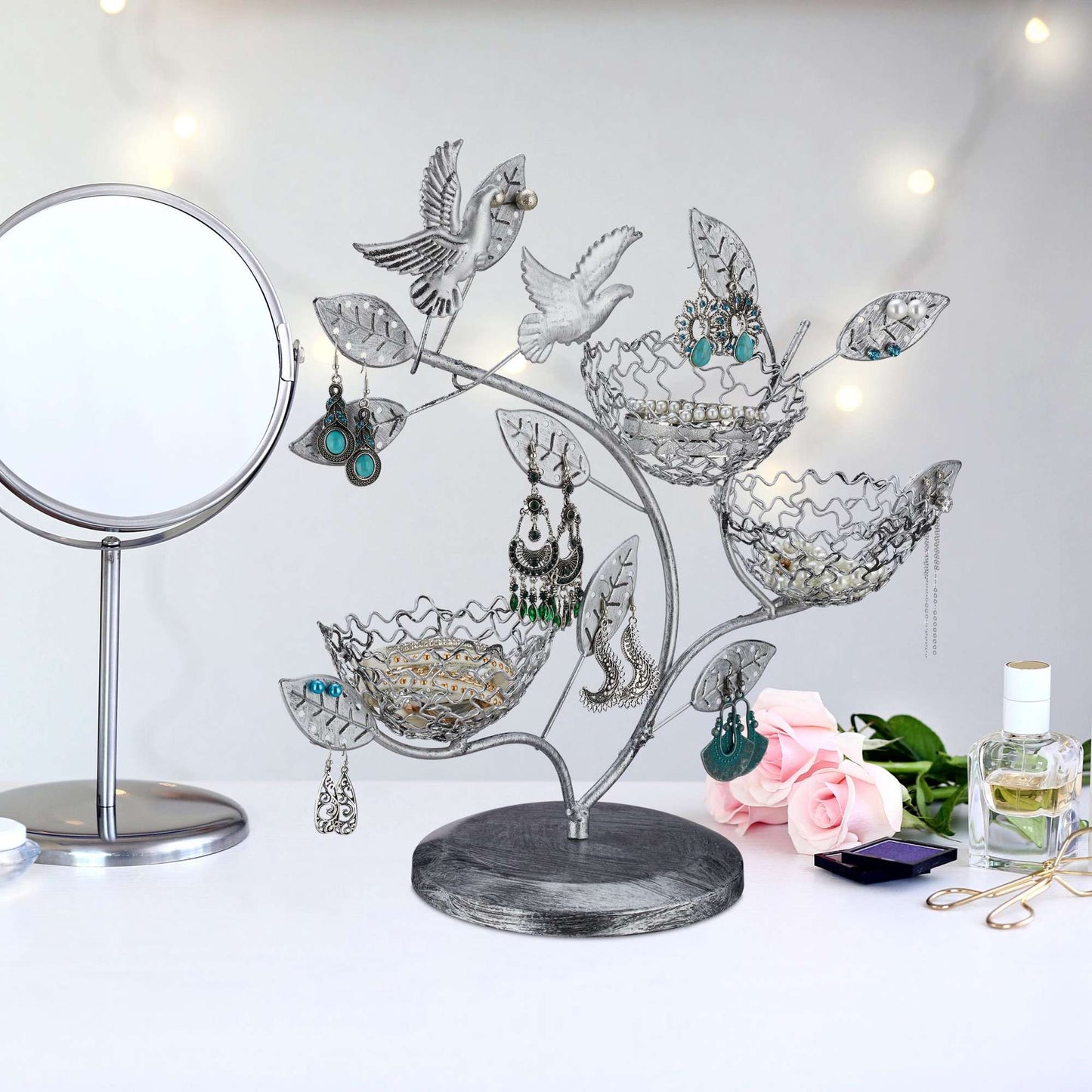 Jewelry tree for earrings and rings
