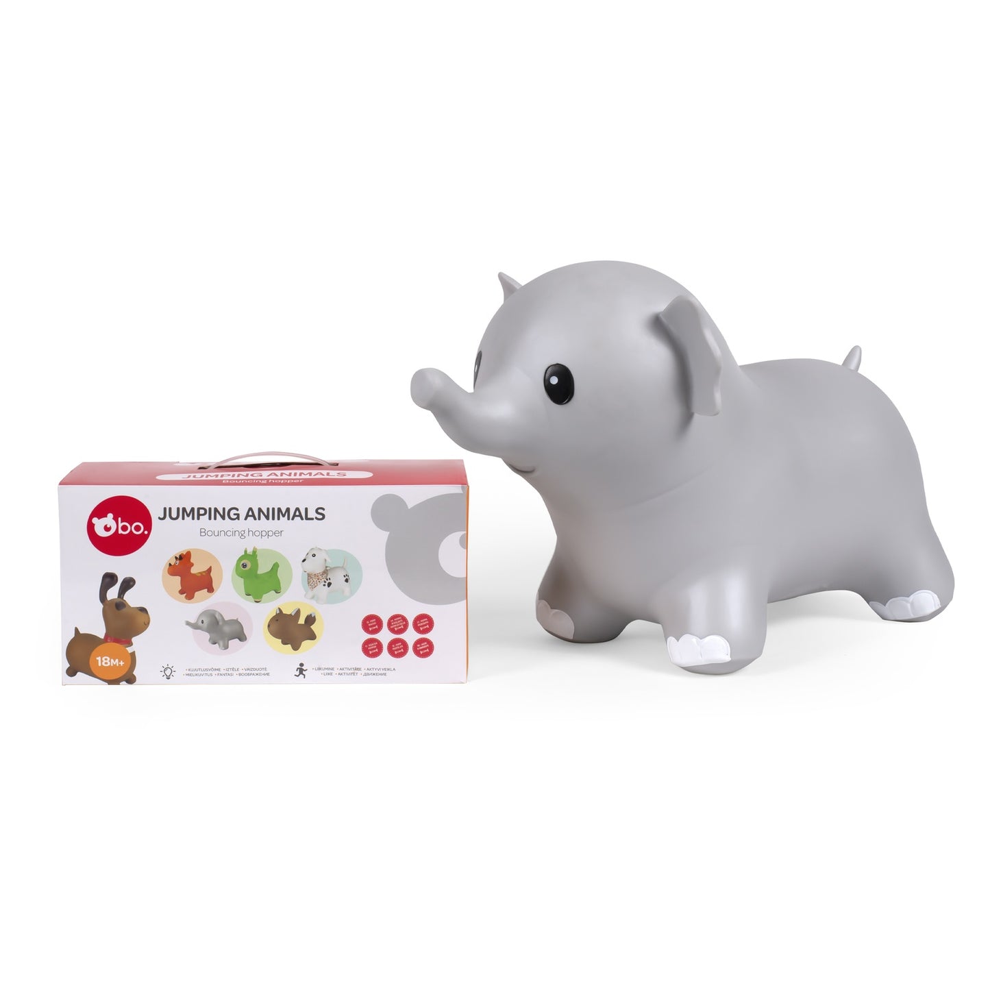 Jumping Animal Toy - Elephant, Soft, Interactive, Fun
