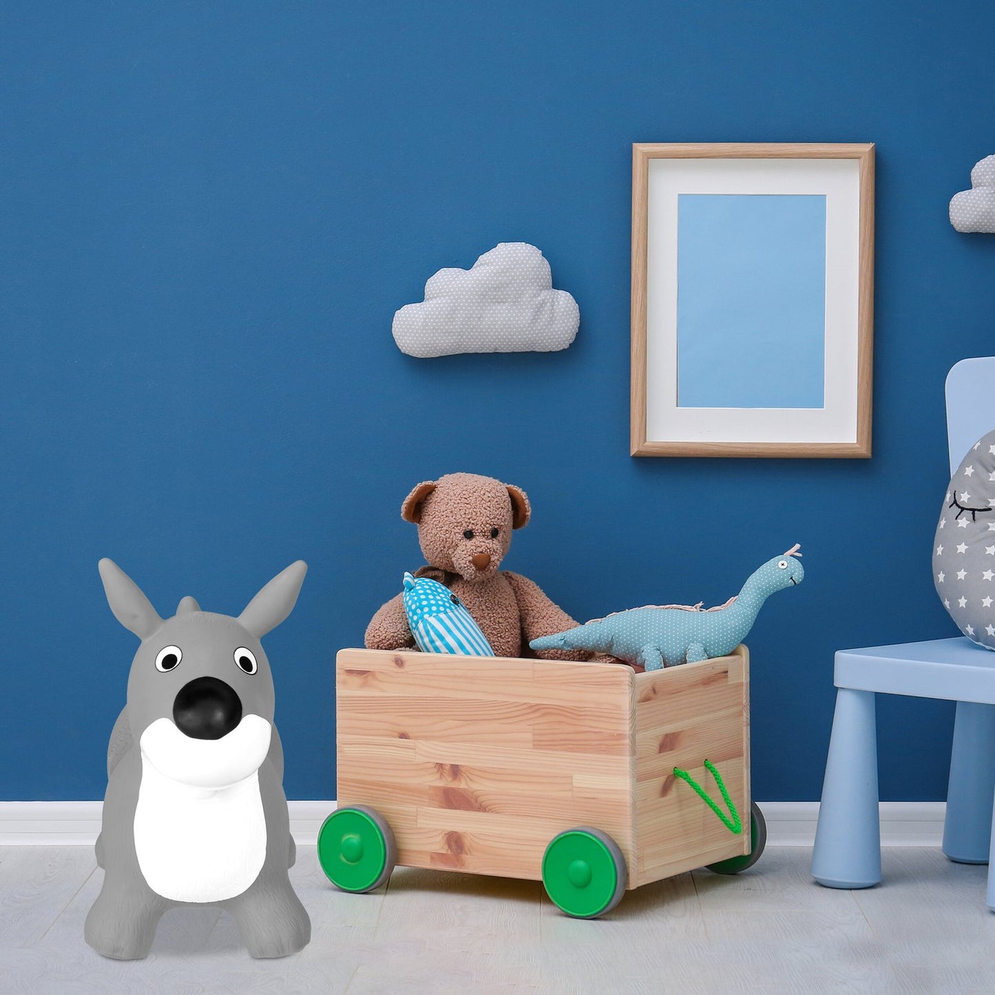 Jumping animal dog in grey